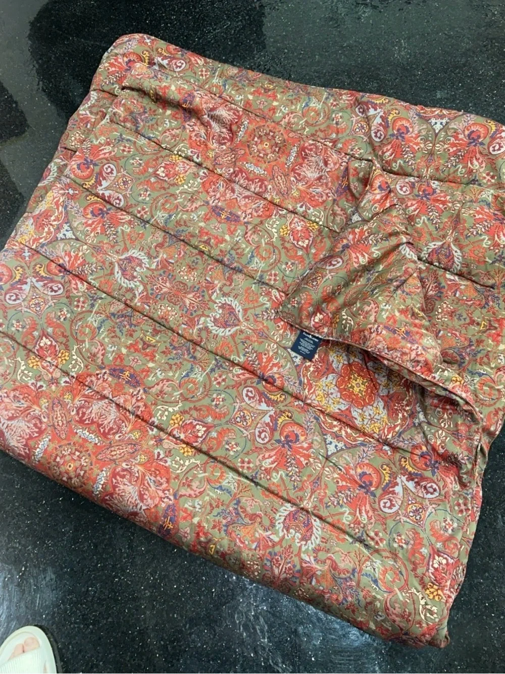 Vtg Ralph Lauren Red GALAHAD Paisley FULL/QUEEN Sateen Comforter